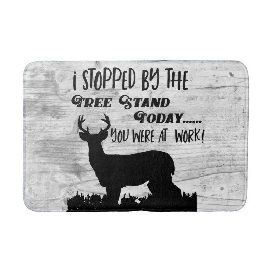 Funny Deer Hunting Tree Stand Whitetail Buck Quote Badmat (Voorkant)
