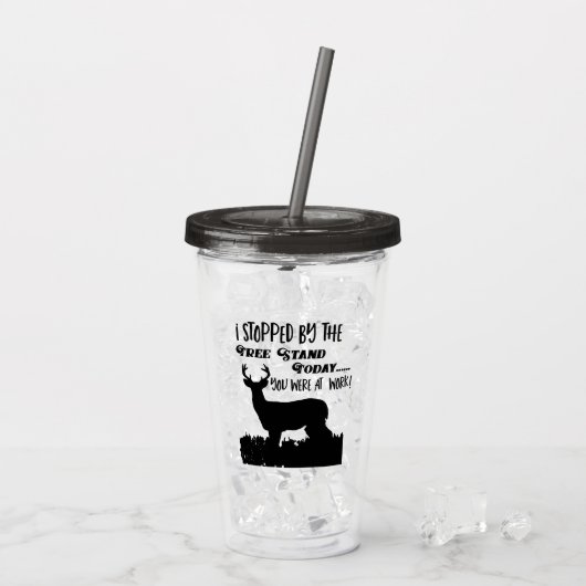Funny Deer Hunting Whitetail Buck Sports Quote Acryl Drinkbeker (Achterkant ijs)
