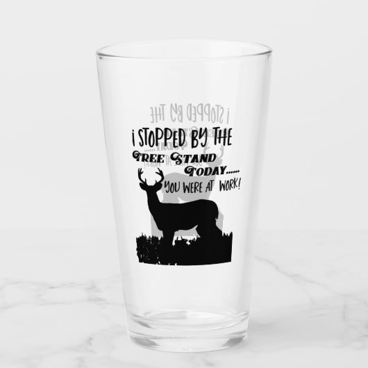 Funny Deer Hunting Whitetail Buck Sports Quote Glas (Voorkant)