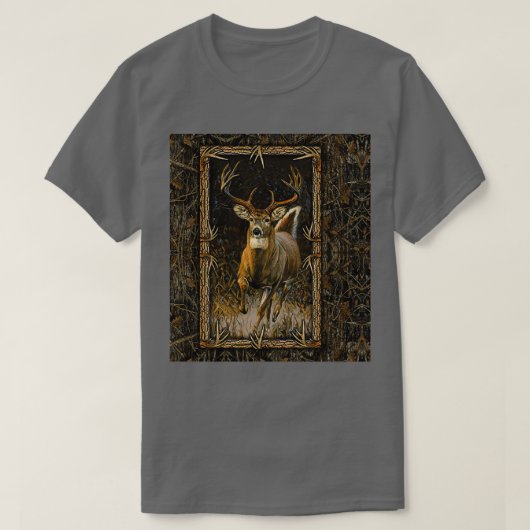 Funny Deer Hunting Whitetail Deer Painting Autumn T-shirt (Design voorkant)