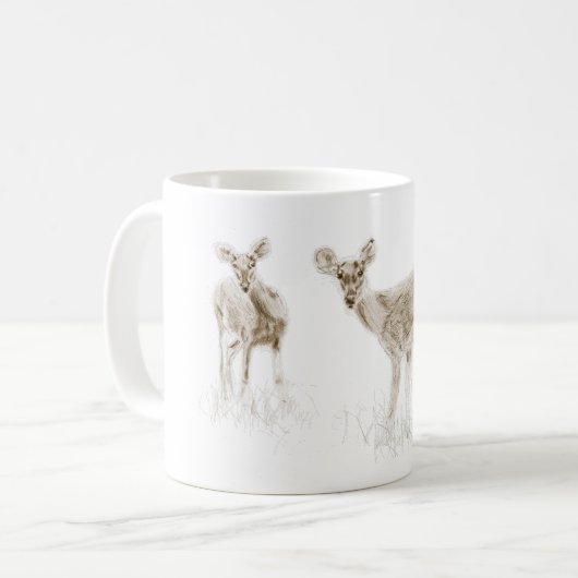 Funny Deer Illustration Koffie Mok (Voorkant links)