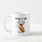 Funny Deer met Hunting Rifle en Pet Koffiemok (Links)