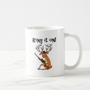 Funny Deer met Hunting Rifle en Pet Koffiemok