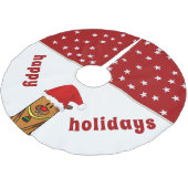 Funny Deer met Santa Hat Red Nose Star Pattern Kerstboom Rok (Gekanteld)