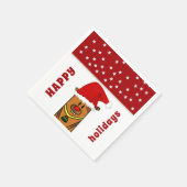 Funny Deer met Santa Hat Red Nose Star Pattern Servet (Hoek)