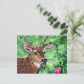 Funny Deer Painting Briefkaart (Staand voorkant)