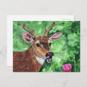 Funny Deer Painting Briefkaart (Voorkant / Achterkant)