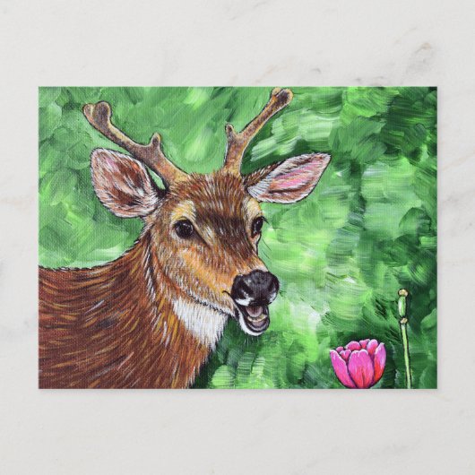 Funny Deer Painting Briefkaart (Voorkant)
