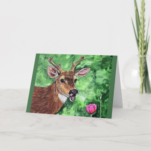Funny Deer Painting Kaart (Voorkant)