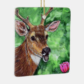 Funny Deer Painting Keramisch Ornament (Rechts)