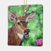 Funny Deer Painting Keramisch Ornament (Links)