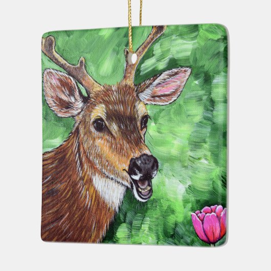 Funny Deer Painting Keramisch Ornament (Links)