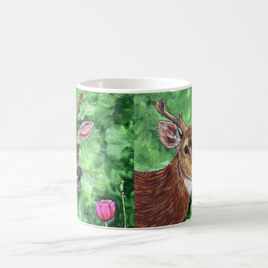 Funny Deer Painting Koffiemok (Center)