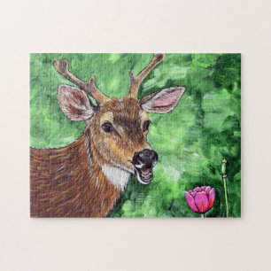 Funny Deer Painting Legpuzzel