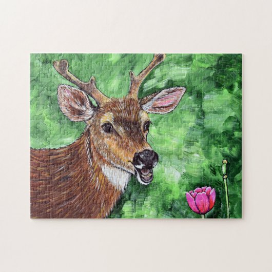 Funny Deer Painting Legpuzzel (Horizontaal)