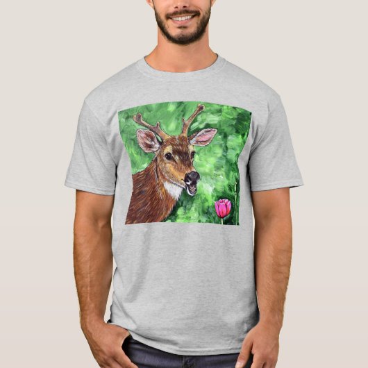Funny Deer Painting T-shirt (Voorkant)