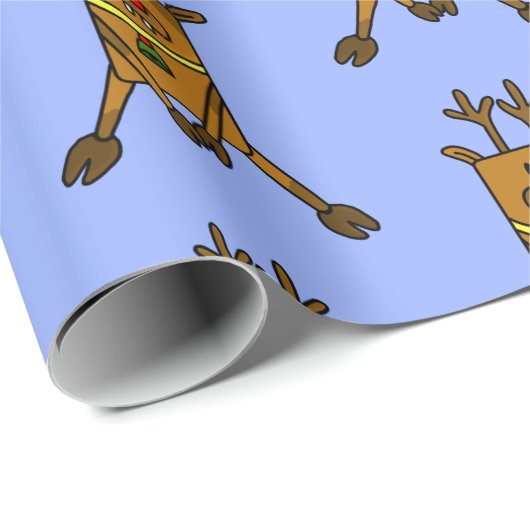 Funny Deer Reindeer Drawing Kinder Cadeaupapier (Rol Hoek)