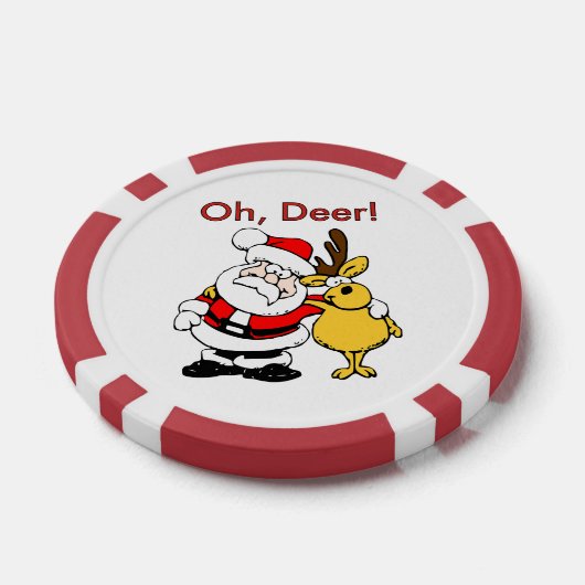 Funny Deer Santa Claus Pals Gratis Bier Drink Part Poker Chips (Enkel)