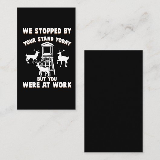 Funny Deer stand Deer Hunter Visitekaartje (Voorkant / Achterkant)