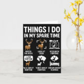 Funny Deer Things I Do Hunting In My Spare Time Hu Kaart (Gele Bloem)