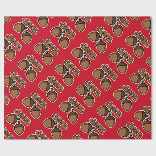Funny deez nuts - rood cadeaupapier (Vlak)