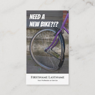 Funny defecte fiets voor fietsenreparatiewinkels visitekaartje