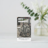 Funny defecte fiets voor fietsenreparatiewinkels visitekaartje (Staand voorkant)