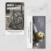 Funny defecte fiets voor fietsenreparatiewinkels visitekaartje (Voorkant / Achterkant)