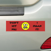 Funny Defensive Driver Angry Face Anti-Tailgating Bumpersticker (Op auto)