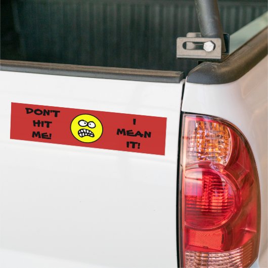 Funny Defensive Driver Angry Face Anti-Tailgating Bumpersticker (Op Truck)