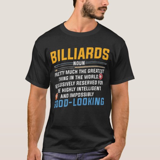 Funny Deffinition of Billiard T-shirt (Voorkant)