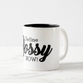 Funny Define Bossy NU! Tweekleurige Koffiemok (Voorkant rechts)