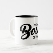 Funny Define Bossy NU! Tweekleurige Koffiemok (Voorkant links)