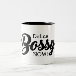 Funny Define Bossy NU! Tweekleurige Koffiemok