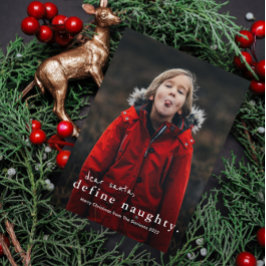 Funny Define Naughty 3 Kerstmis Feestdagenkaart
