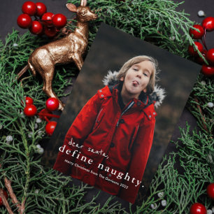 Funny Define Naughty 3 Kerstmis Feestdagenkaart