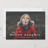 Funny Define Naughty Photo Kerstmis Feestdagenkaart (Voorkant)