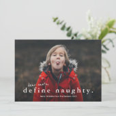 Funny Define Naughty Photo Kerstmis Feestdagenkaart (Staand voorkant)