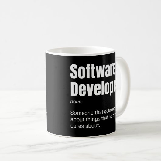 Funny Definitie Softwareontwikkelaar Programmeur Koffiemok (Voorkant rechts)