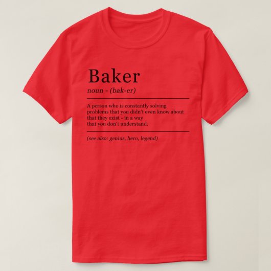 Funny Definition Baker Baking Job T-shirt (Design voorkant)