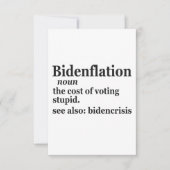 Funny Definition BidenFlation Politics American Bedankkaart (Voorkant)