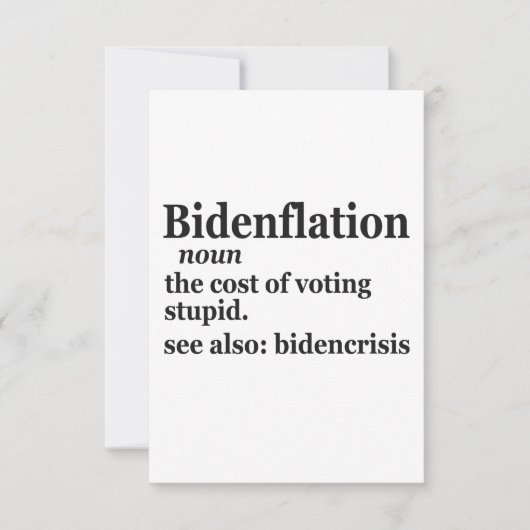 Funny Definition BidenFlation Politics American Bedankkaart (Voorkant)