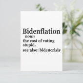 Funny Definition BidenFlation Politics American Bedankkaart (Staand voorkant)