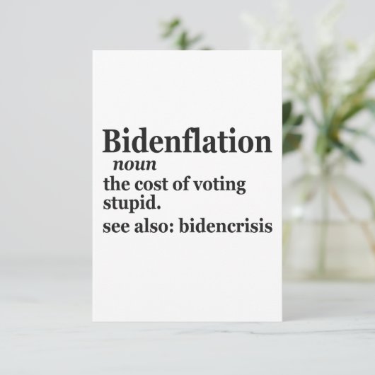 Funny Definition BidenFlation Politics American Bedankkaart (Staand voorkant)
