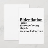 Funny Definition BidenFlation Politics American Bedankkaart (Voorkant / Achterkant)