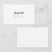 Funny definition: Dependeren Visitekaartje (Voorkant / Achterkant)