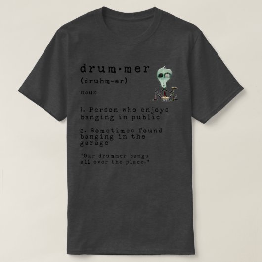 Funny Definition Drummer Definition Dark Mus T-shirt (Design voorkant)