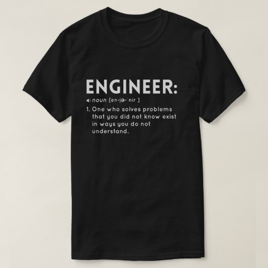 Funny Definition of a Engineer T-shirt (Design voorkant)