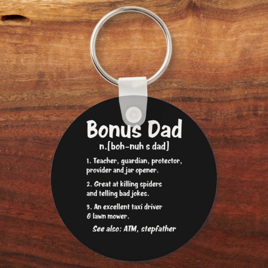 Funny Definition of Bonus Dad Sleutelhanger (Voorkant)