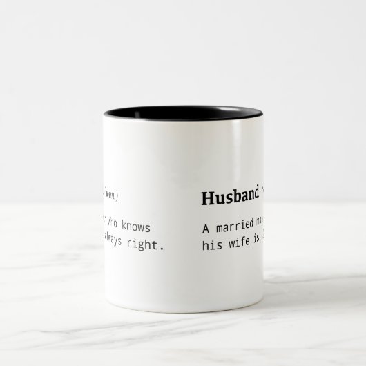 Funny definition of man tweekleurige koffiemok (Center)